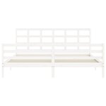 vidaXL Cadre de lit sans matelas blanc 200x200 cm bois massif