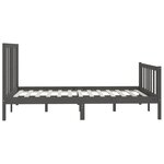 vidaXL Cadre de lit Gris Bois massif 150x200 cm Très grand