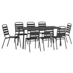 vidaXL Ensemble à manger de jardin 9 Pièces anthracite acier