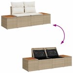 vidaXL Ensemble de canapé de jardin 6 Pièces Beige Poly rotin