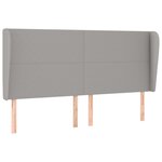 vidaXL Tête de lit avec oreilles Gris clair 183x23x118/128 cm Tissu