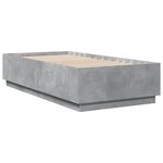 vidaXL Cadre de lit avec lumières LED gris béton 90x190 cm