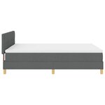 vidaXL Lit à ressort avec matelas & LED gris foncé 140x190 cm tissu