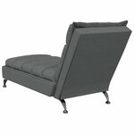 vidaXL Chaise longue de massage avec coussins gris foncé tissu