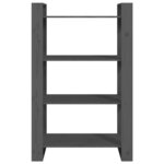vidaXL Bibliothèque/Séparateur de pièce Gris 80x35x125 cm Pin massif