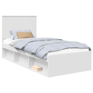 vidaXL Cadre de lit Blanc 75 x 190 cm Bois de pin massif