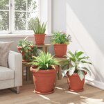 vidaXL Pots de plantes 6 Pièces Rouge brique Ø 39 x 32 cm Plastique