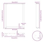 vidaXL Pieds de table à manger en U 3 pièces Anthracite 70 x (72-73) cm Acier