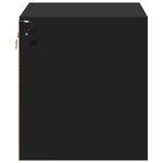 vidaXL Table de chevet murale avec lumières LED noir