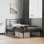 vidaXL Cadre de lit métal sans matelas avec tête de lit noir 107x203cm