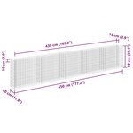vidaXL Lit surélevé à gabion Acier galvanisé 450x30x90 cm