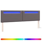 vidaXL Tête de lit LED Gris 200 cm Cuir synthétique