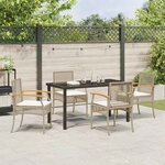 vidaXL Ensemble de salle à manger pour jardin 5 Pièces Beige polyrotin