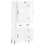 vidaXL Buffet haut Blanc 69 5x34x180 cm Bois d'ingénierie