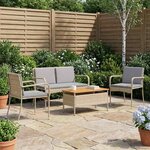 vidaXL Ensemble de jardin Beige polyrotin
