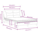 vidaXL Lit avec matelas bleu 140x190 cm tissu