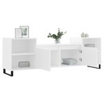 vidaXL Meuble TV Blanc 160x35x55 cm Bois d'ingénierie