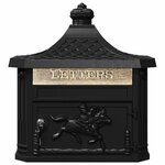vidaXL Boîte aux lettres murale avec stockage Noir 40.5 x 15.5 x 44 cm