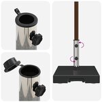 vidaXL Base de Parasol sur Roulettes avec Poignée Granit Noir 29 kg Carrée