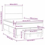 vidaXL Sommier à lattes de lit et matelas gris foncé 120x190cm velours