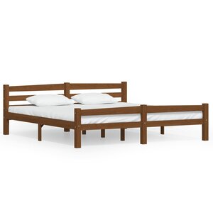 vidaXL Cadre de lit sans matelas marron miel bois massif pin 180x200cm