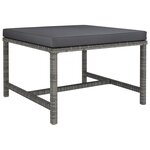 vidaXL Salon de jardin 5 Pièces avec coussins Résine tressée Gris