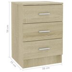 Vidaxl table de chevet chêne sonoma 38x35x56 cm aggloméré