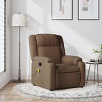vidaXL Fauteuil de massage inclinable Marron Tissu