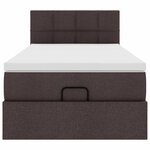 vidaXL Lit ottoman avec matelas marron foncé 100x200 cm tissu