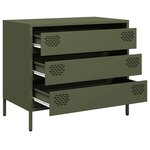 vidaXL Buffet vert olive 68x39x58 5 cm acier laminé à froid