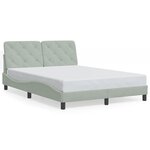 vidaXL Cadre de lit avec tête de lit Gris clair 140x190 cm Velours
