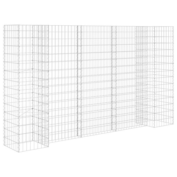 vidaXL Jardinière à gabion en H Fil d'acier 260x40x150 cm