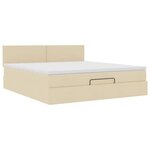 VidaXL Cadre de lit ottoman avec matelas crème 180x200 cm tissu