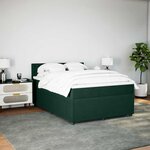 vidaXL Sommier à lattes de lit et matelas Vert foncé 140x190cm Velours