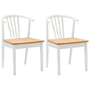vidaXL Chaise de salle à manger 2 pc Bois de caoutchouc massif