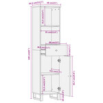 vidaXL Armoire bain marron et noir 38x33 5x160 cm bois massif manguier