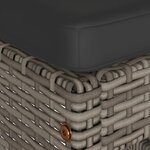 vidaXL Tabourets de bar jardin coussins lot de 2 gris résine tressée