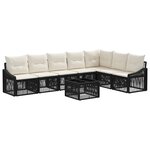 vidaXL Ensemble de canapé de jardin 8 pc Noir polyrotin