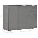 vidaXL Buffet Gris brillant 107x35x80 5 cm