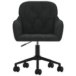 Chaise fauteuil siège pivotante de bureau informatique étude velours noir 02_0024169