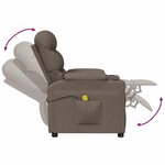 vidaXL Fauteuil de massage Taupe Tissu
