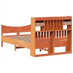 vidaXL Cadre de lit sans matelas cire marron 135x190cm bois pin massif