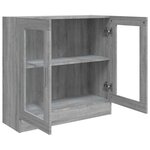 vidaXL Armoire à vitrine Sonoma gris 82 5x30 5x80 cm Bois d'ingénierie
