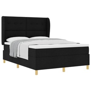 vidaXL Lit à ressorts avec matelas Noir 200 x 160 cm tissu