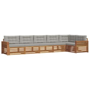 vidaXL Ensemble de canapés d'extérieur 6 Pièces Gris Naturel et Clair