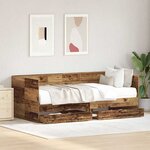 vidaXL Lit de jour avec tiroirs Bois vieilli Bois d'ingénierie 90 x 190 cm