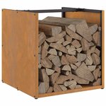 VidaXL Étagère à bois 40x40x40 cm acier résistant aux intempéries