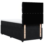 vidaXL Sommier à lattes de lit avec matelas Noir 100x200 cm Velours