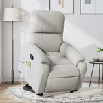 vidaXL Fauteuil inclinable de massage gris clair tissu microfibre