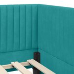 vidaXL Cadre de lit d'angle Turquoise 100 cm x 200 cm tissu